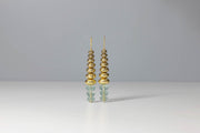 Todd Reed earrings with 18k yellow gold, black brilliant cut diamonds(~5.3ct), and aquamarine(~24.6ct)